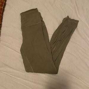 sage green Lululemon align pants 7/8, 25” size 4